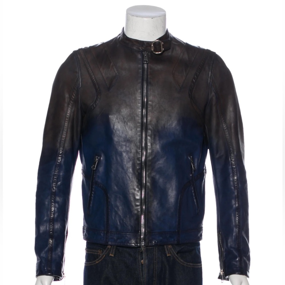Gucci Mens Ombré Leather Jacket